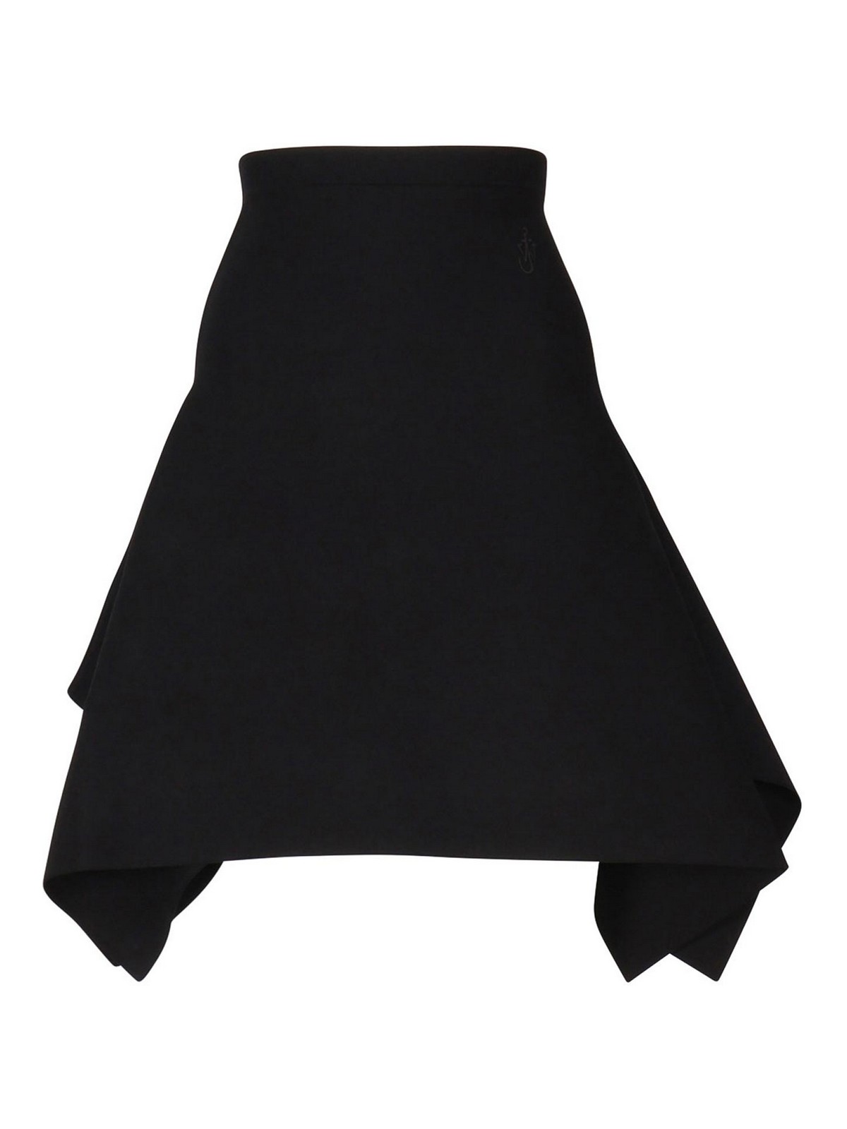 Shop Jw Anderson Asymmetric Midi Skirt In Black