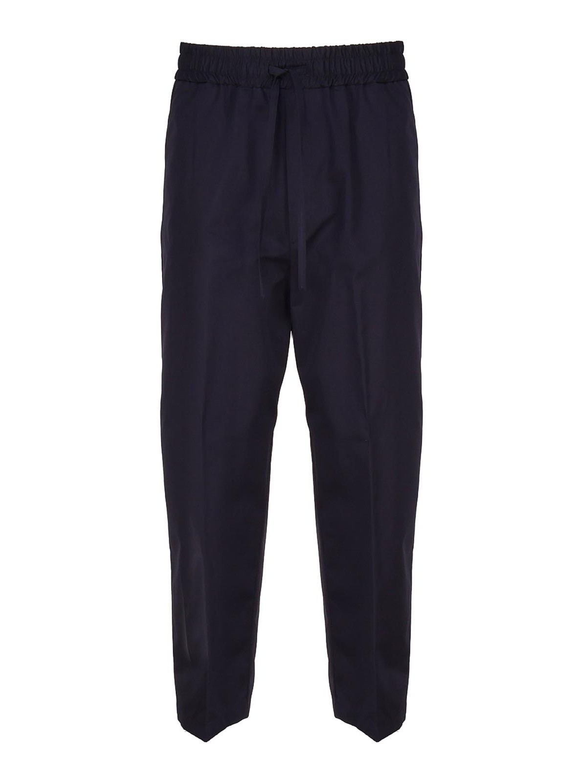 Shop Lardini Trousers With Elasticated Waist In Blue
