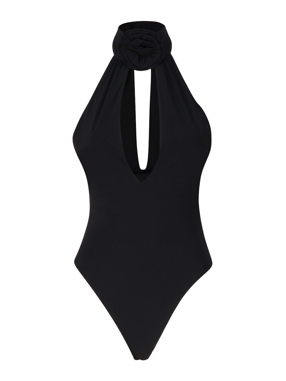 Shop Magda Butrym Bodysuit With Crescent Neckline In Black