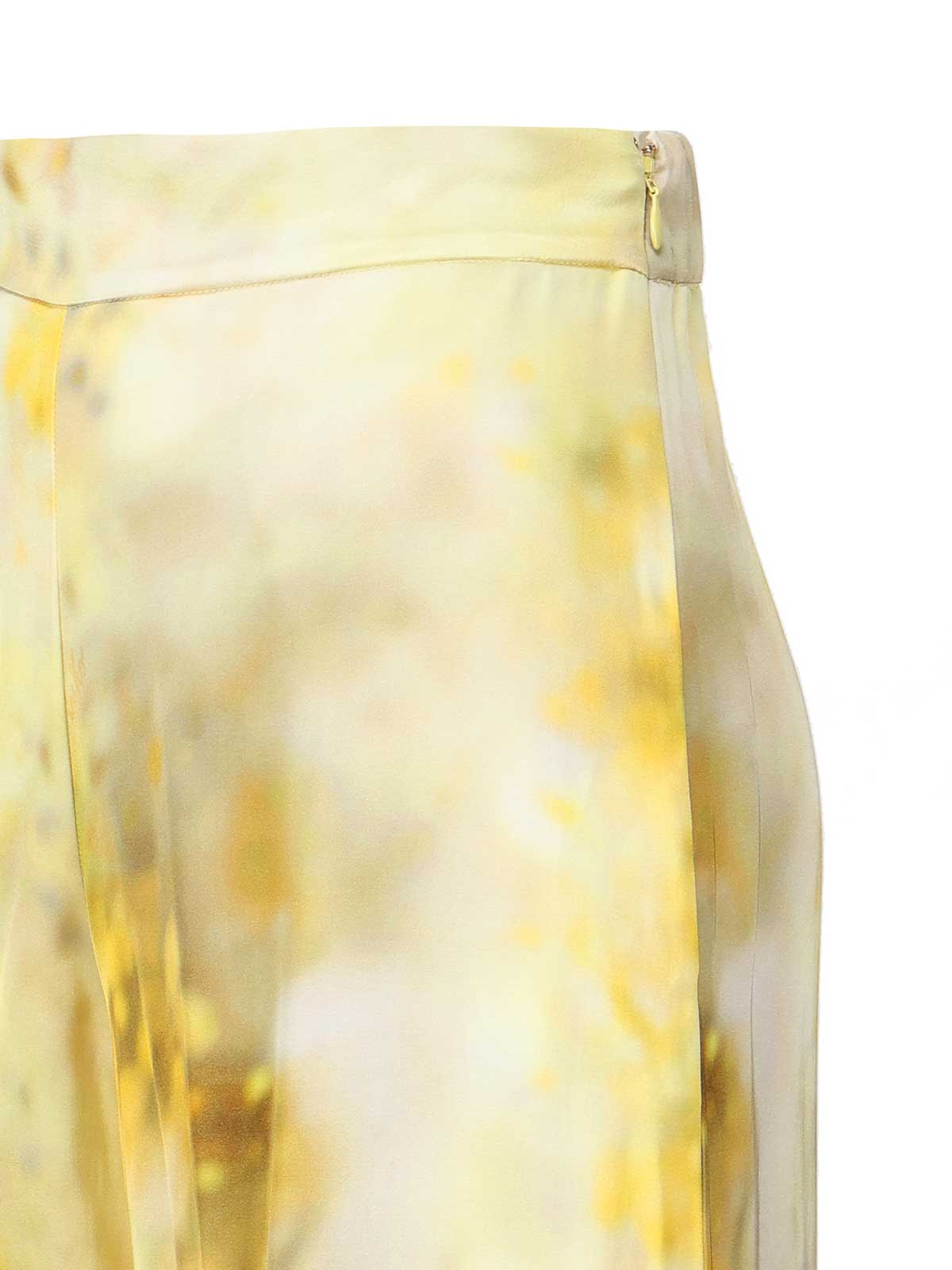 Shop Pinko Shaded Flower Palazzo Pants In Yellow