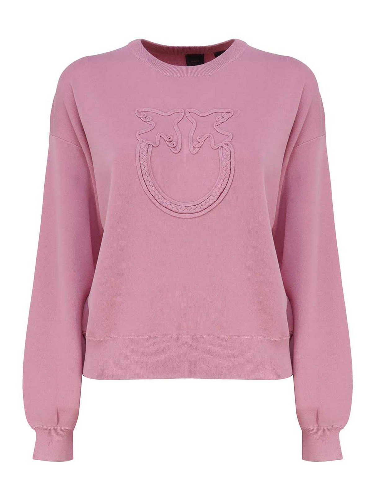 Pinko Logo Sweatshirt In Nude & Neutrals