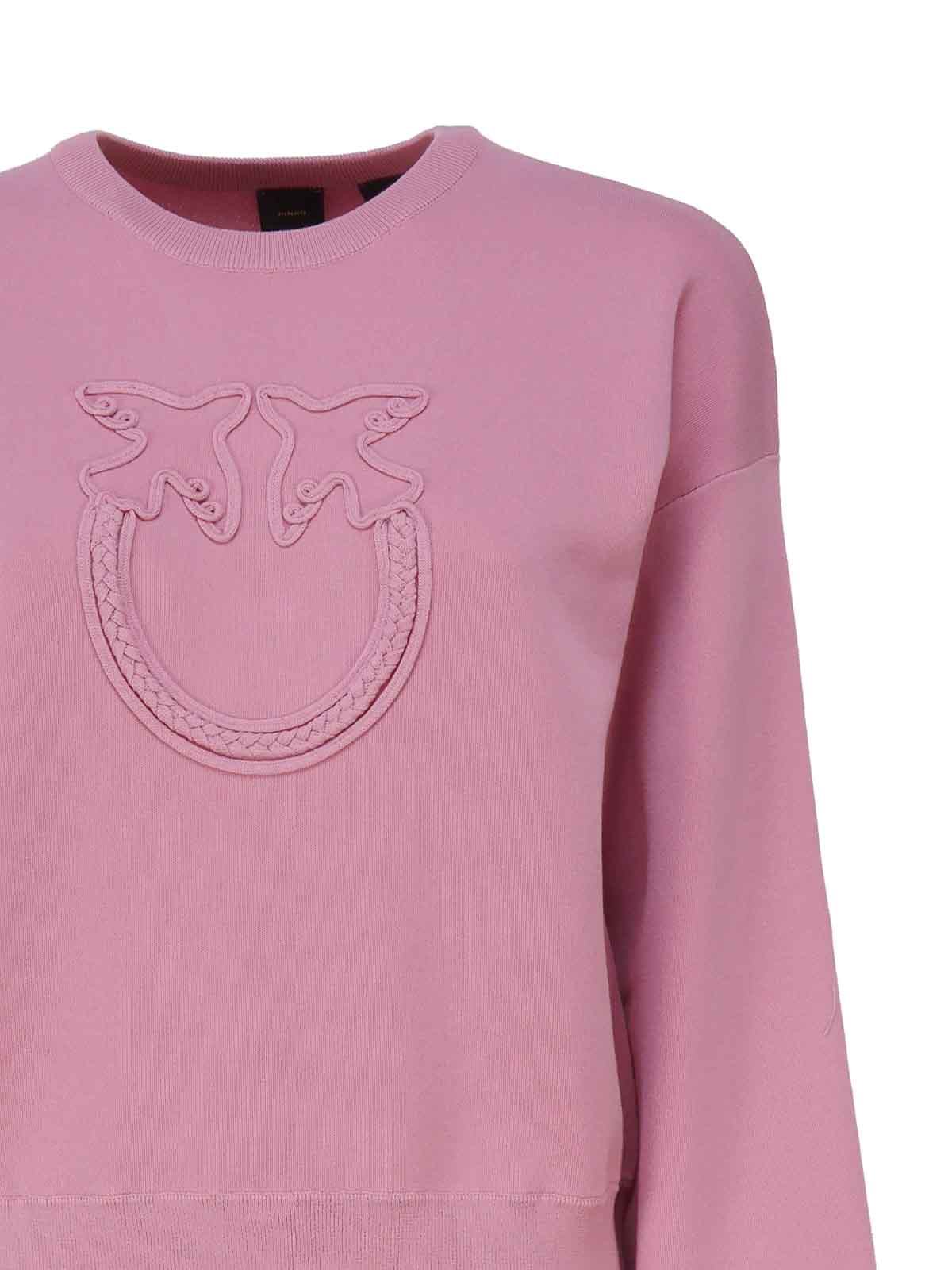 Shop Pinko Logo Sweatshirt In Nude & Neutrals