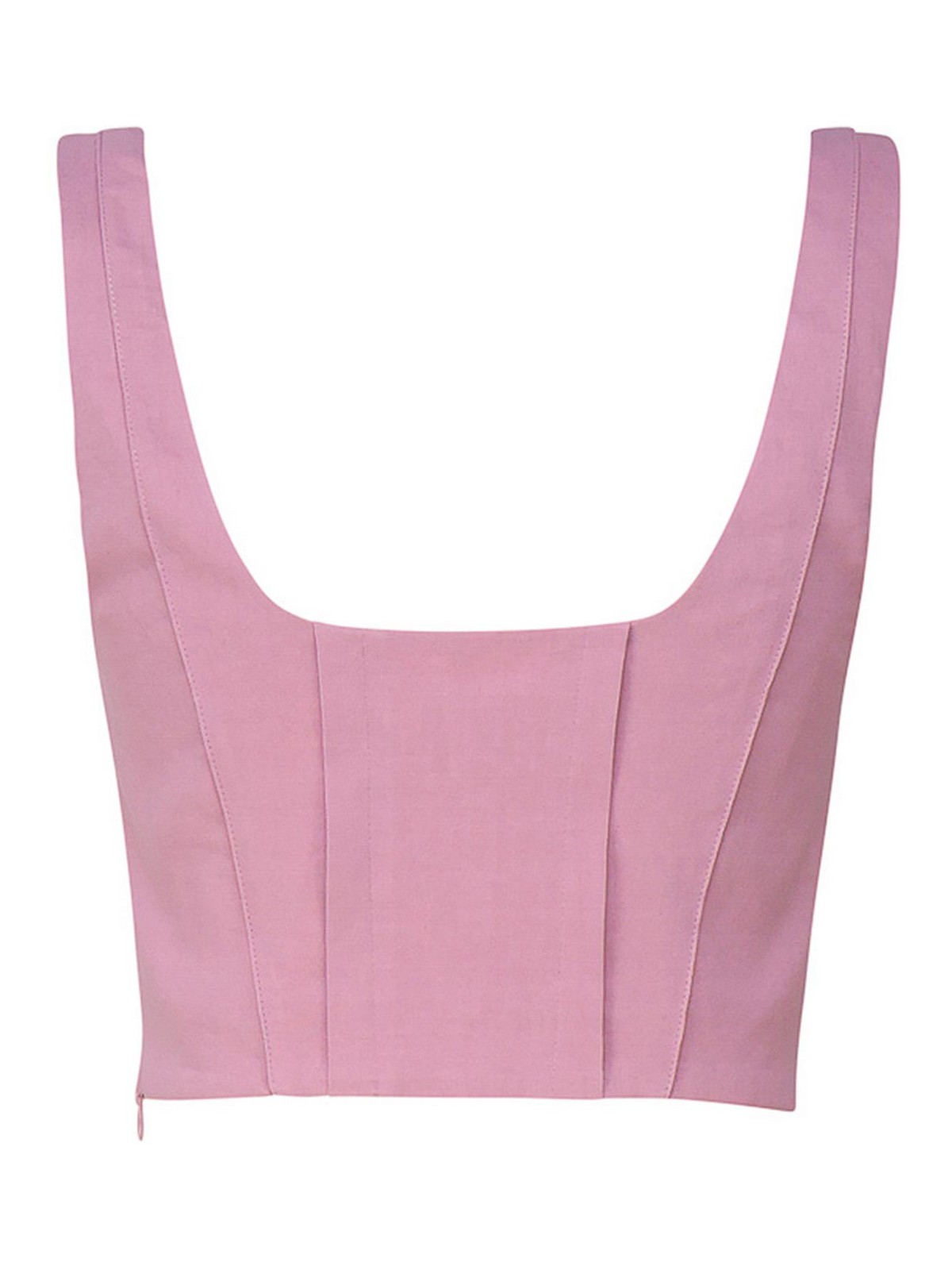 Shop Pinko Pink Square Neck Top In Nude & Neutrals