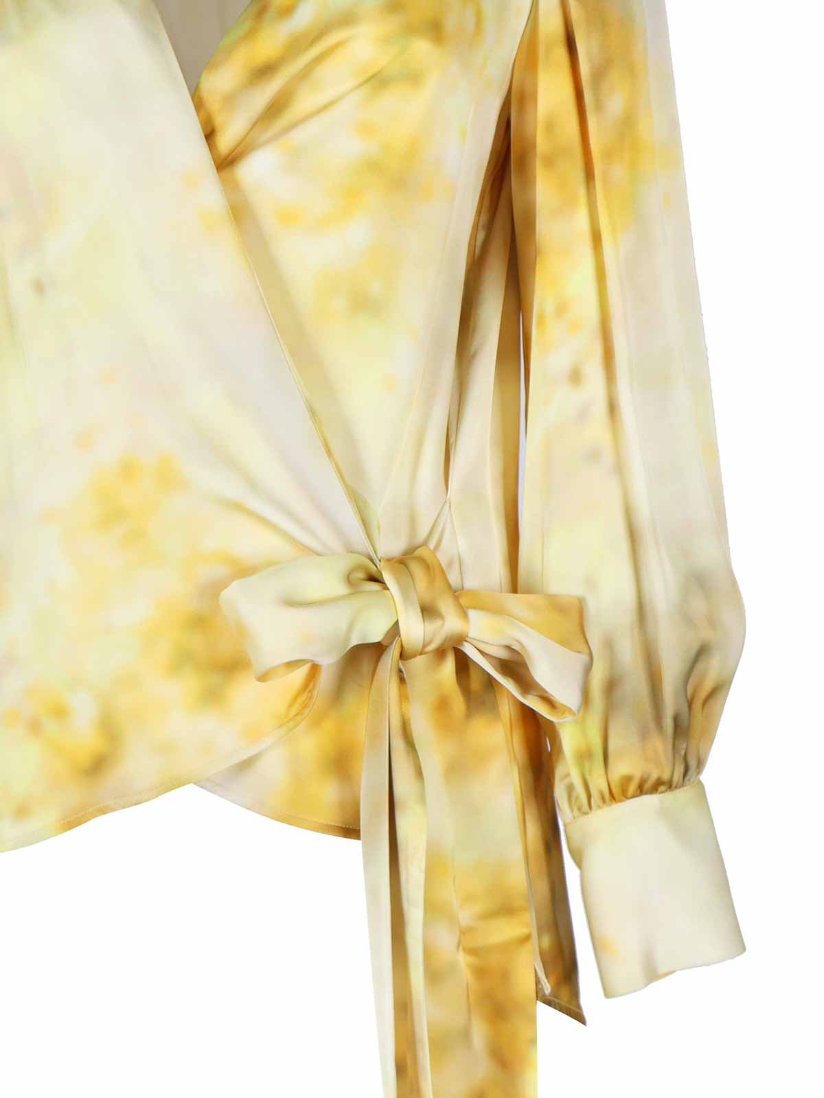 Shop Pinko Shaded Flower Sash Blouse In Yellow