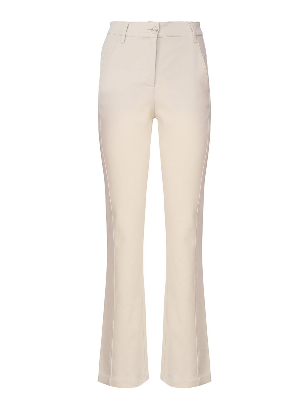 Shop Pinko Tricot Flared Pants In White