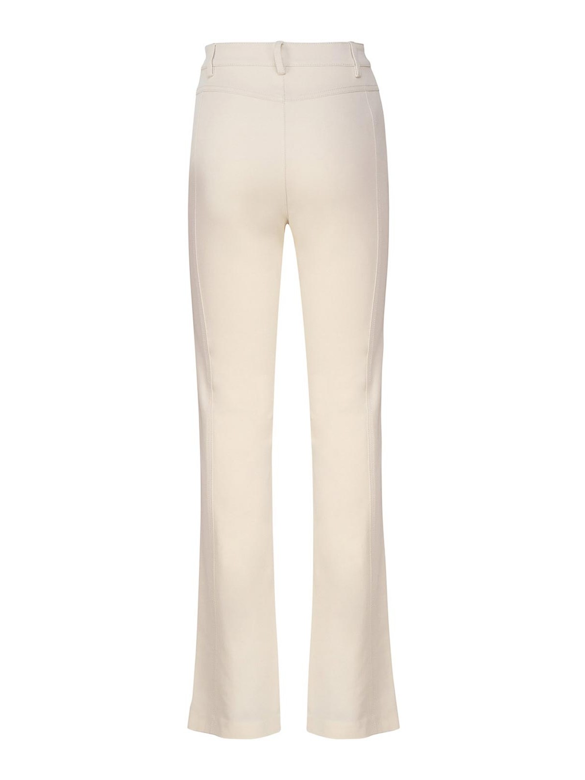 Shop Pinko Tricot Flared Pants In White