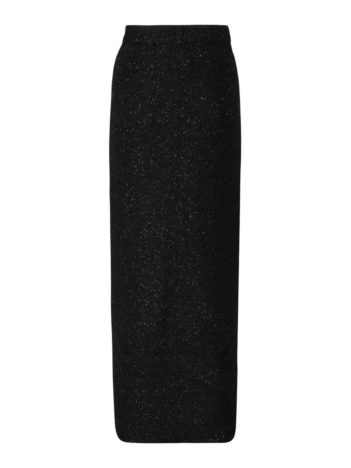 Shop Self-portrait Long Boucl Skirt In Black