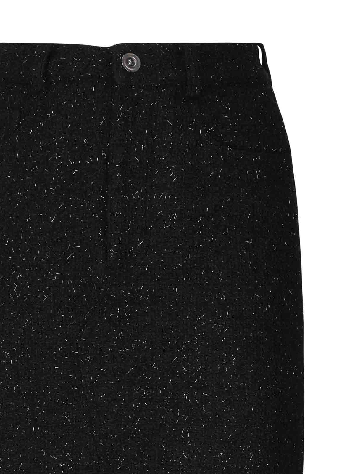 Shop Self-portrait Long Boucl Skirt In Black