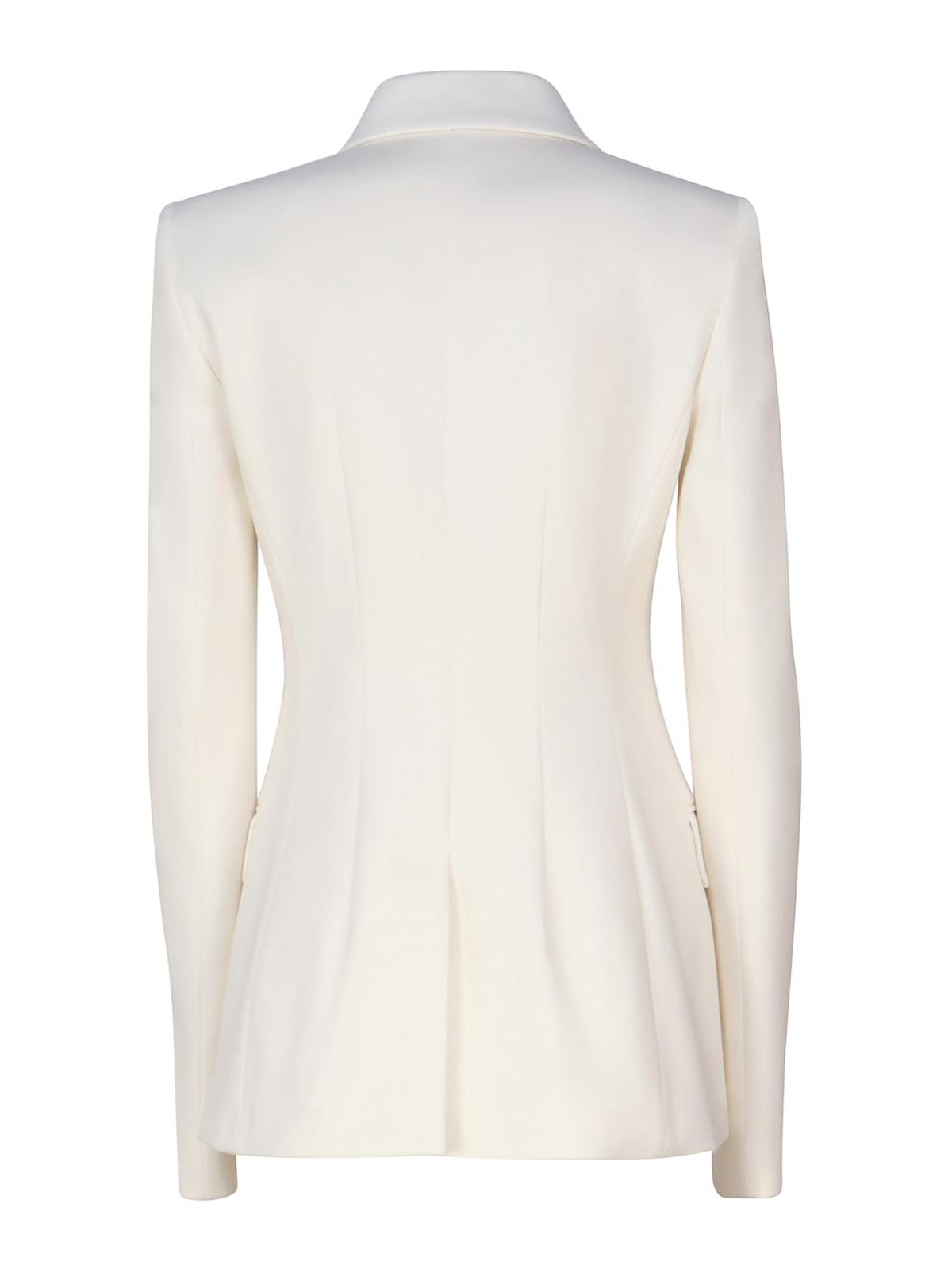 Shop Sportmax Double-breasted Jersey Blazer In White