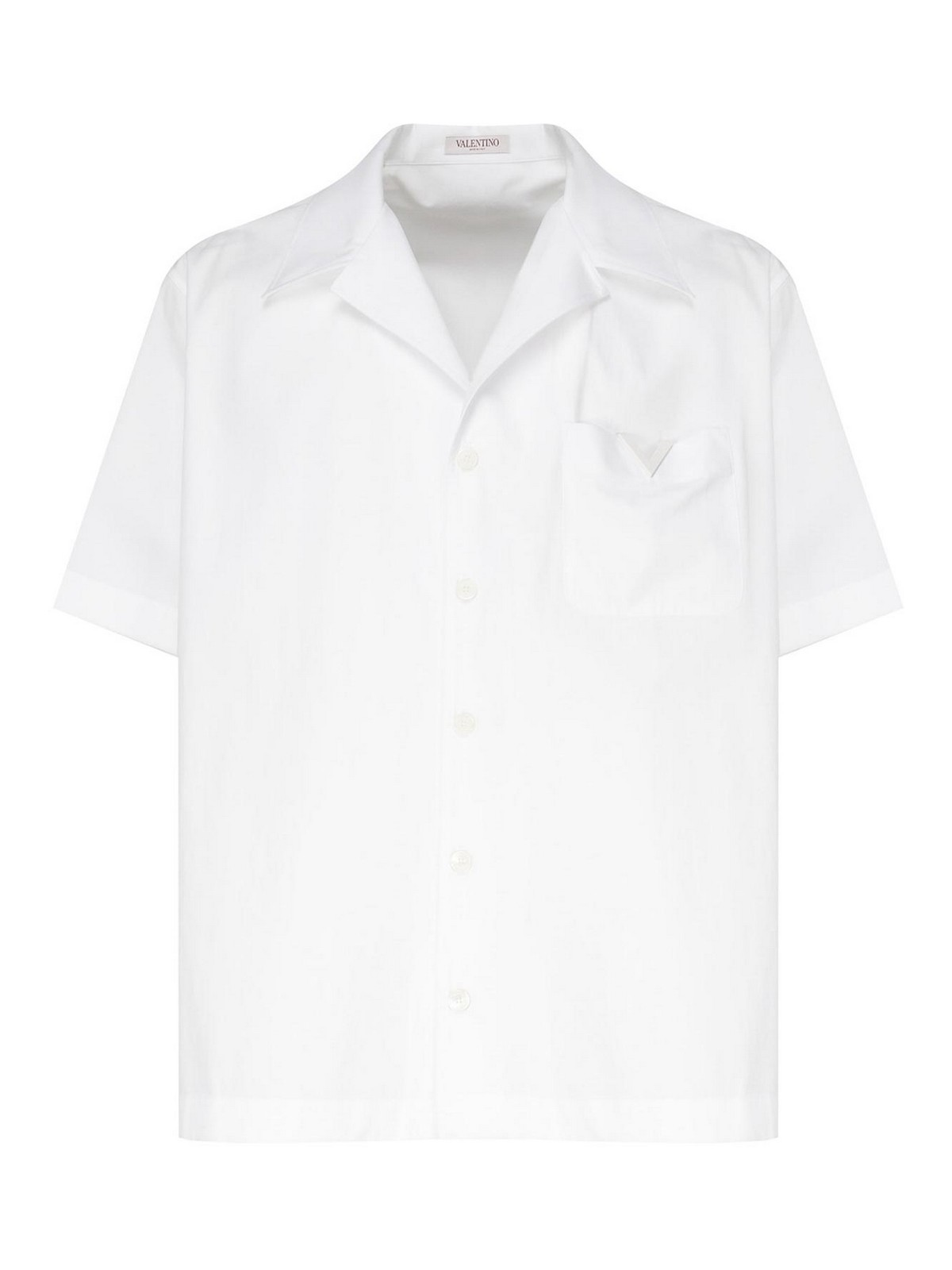 Shop Valentino V Logo Cuban Collar Top In White
