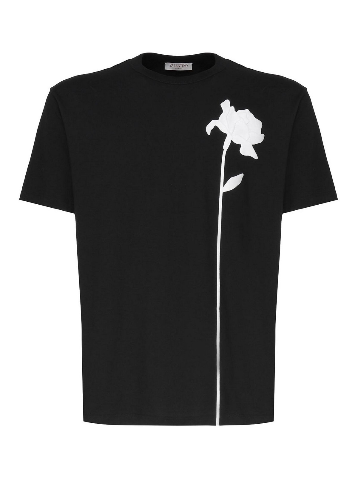 Shop Valentino T-shirt With Embroidery In Black