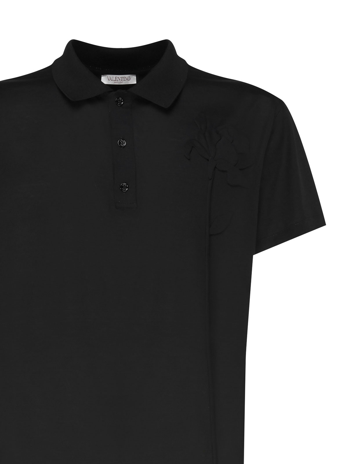 Shop Valentino Polo Shirt With Embroidery In Black