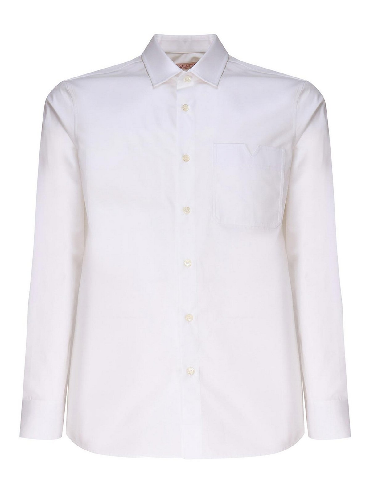 Shop Valentino Shirt With Pocket In White