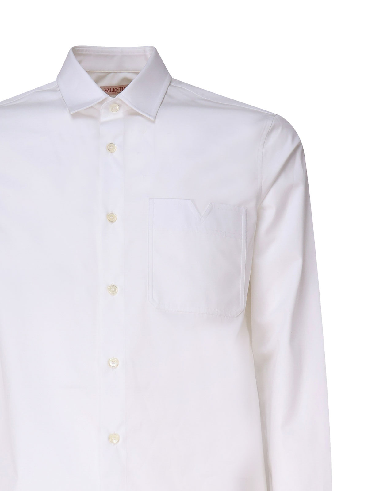 Shop Valentino Shirt With Pocket In White