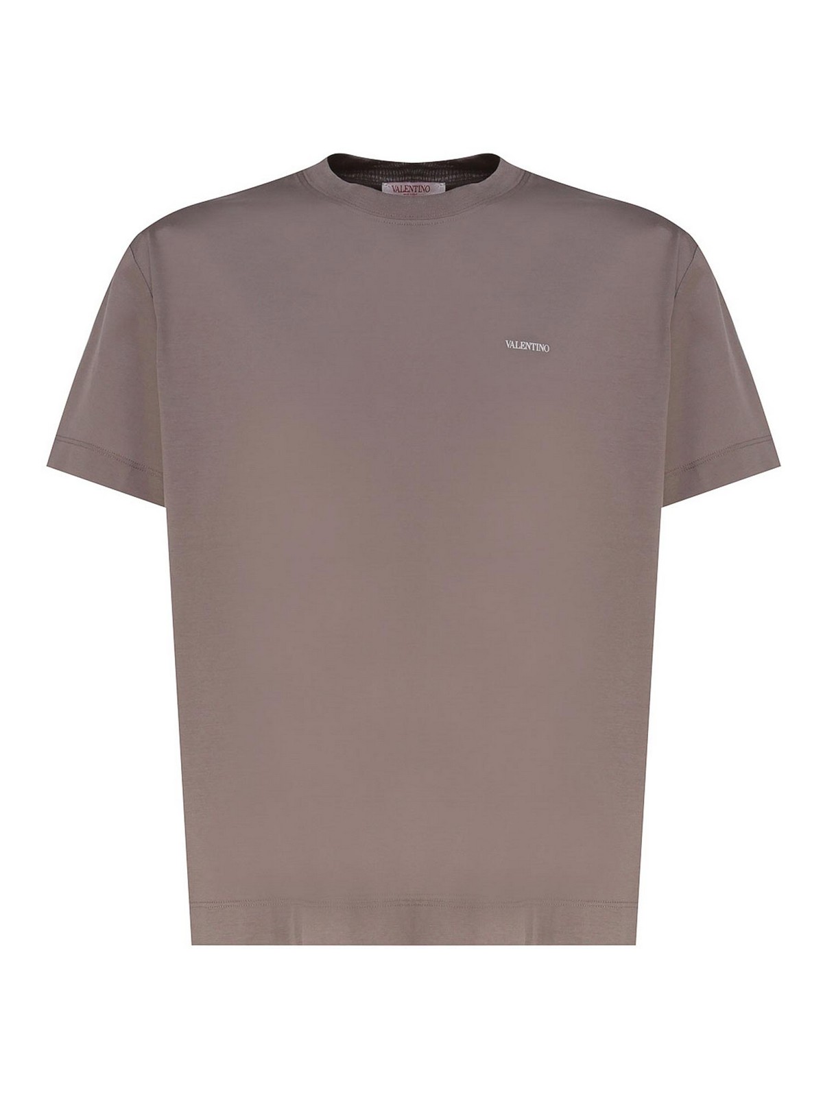 Shop Valentino T-shirt With Logo In Grey