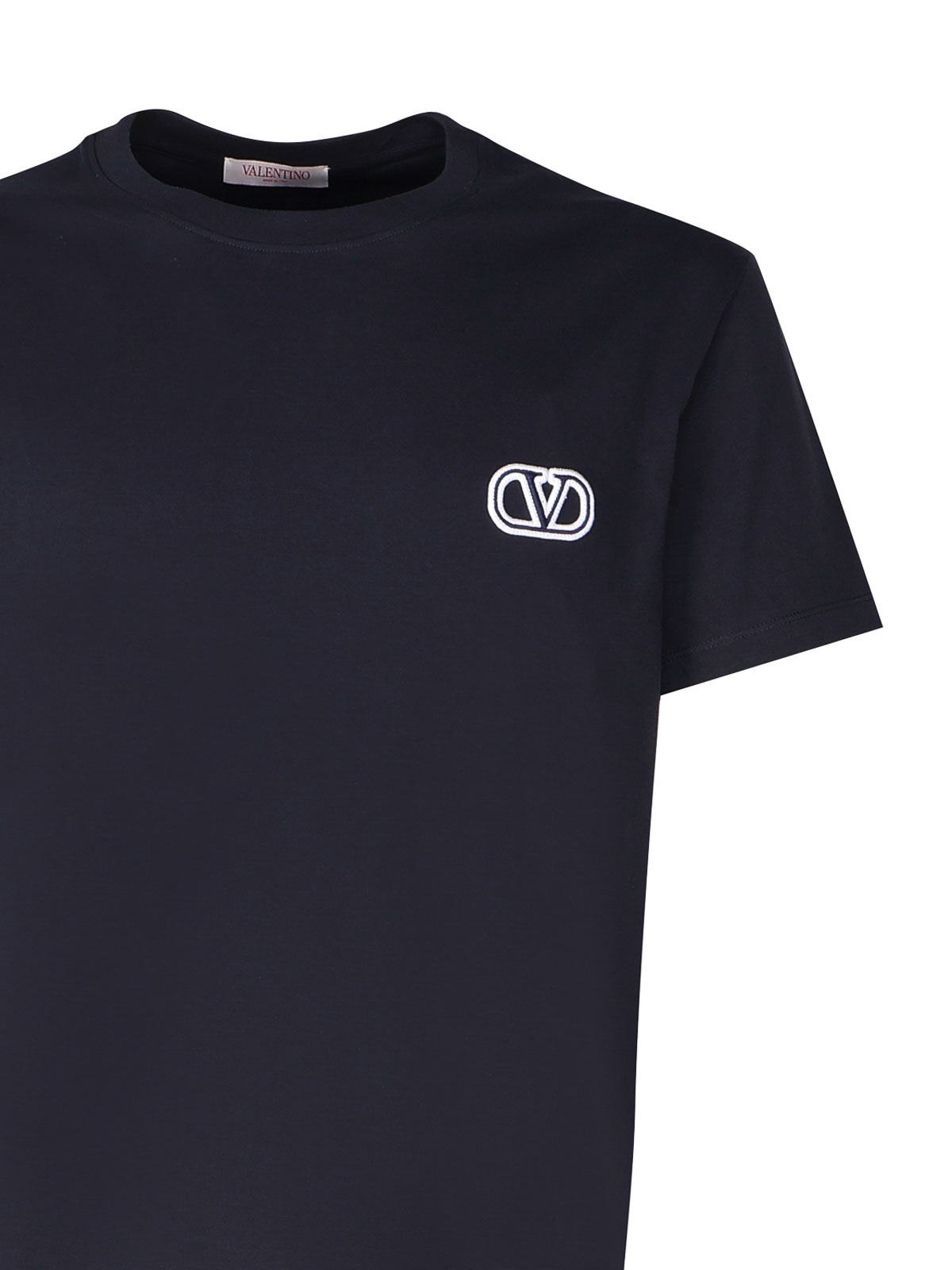 Shop Valentino Vlogo T-shirt In Cotton In Blue