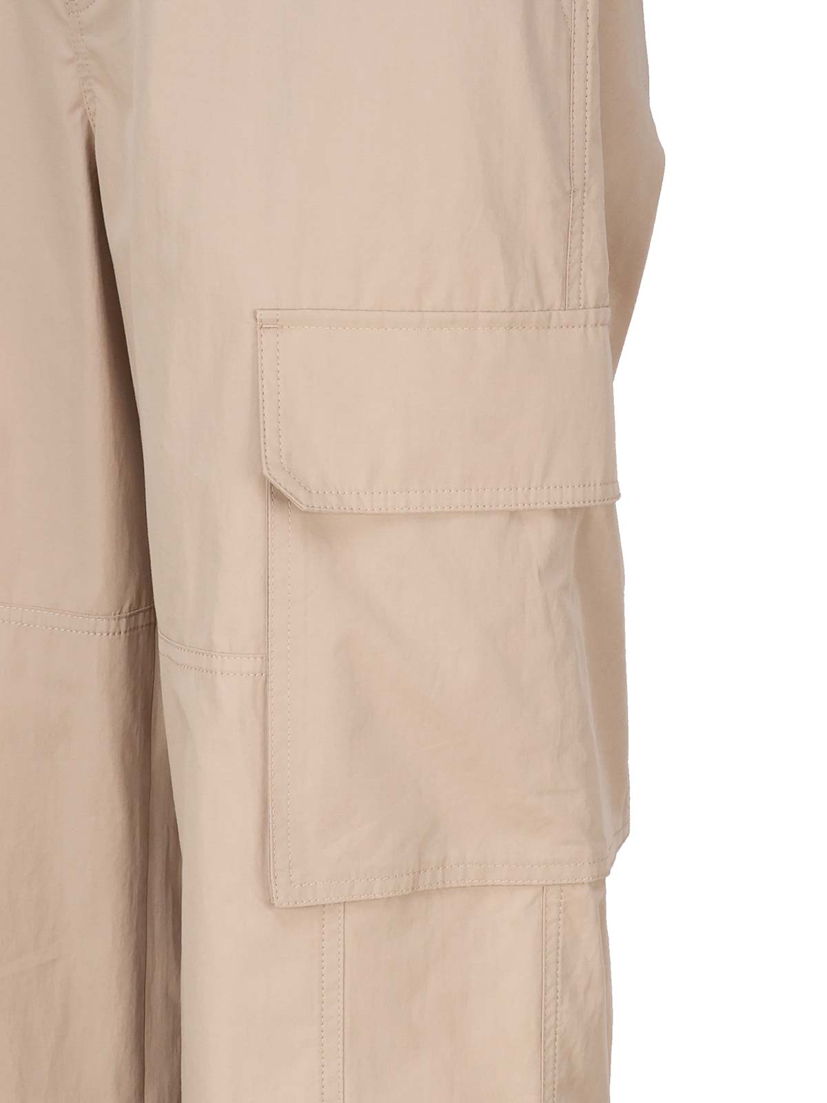 Shop Valentino Cotton Cargo Trousers In Beige