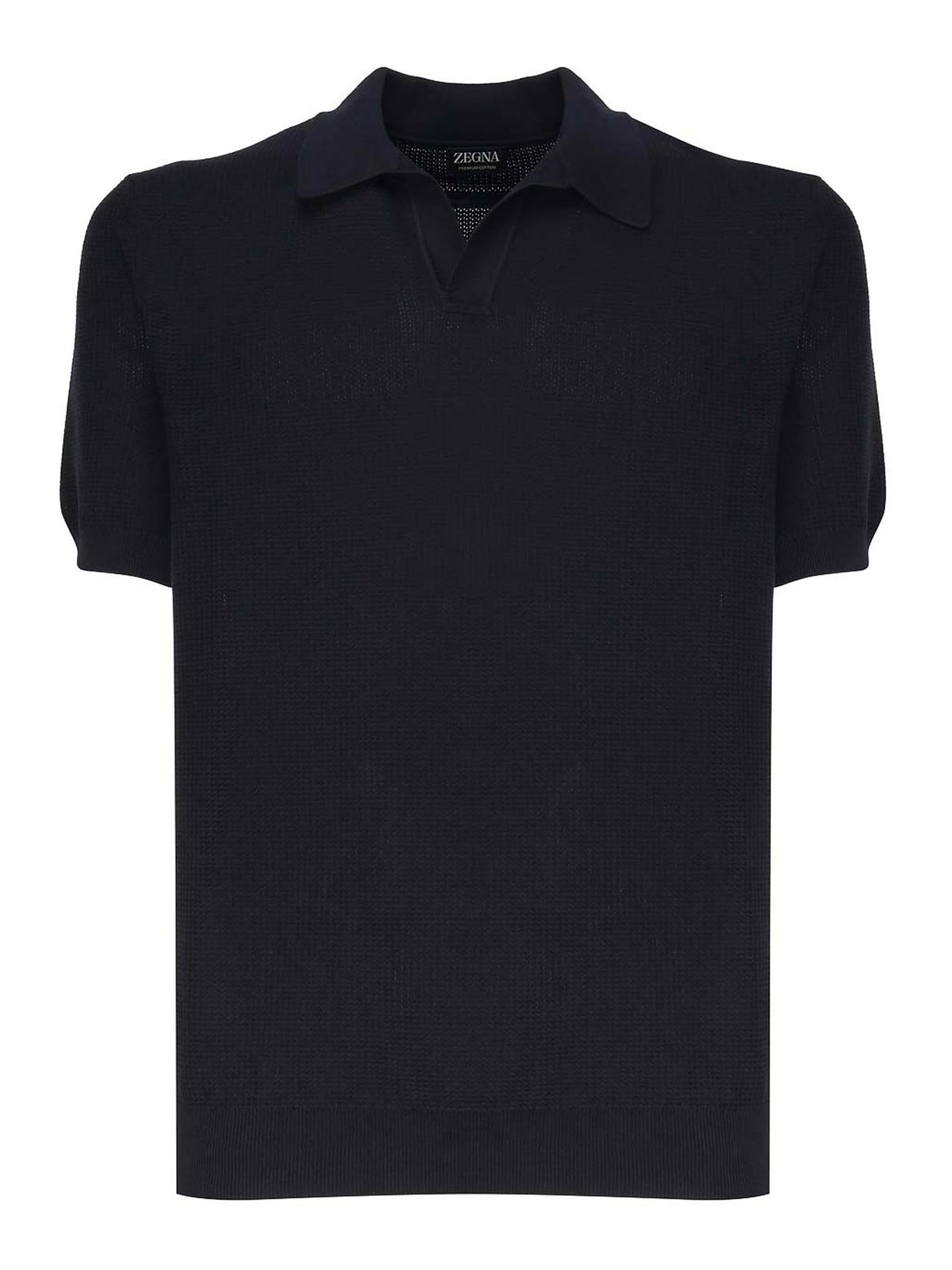 Shop Zegna Cotton Polo Shirt In Dark Blue