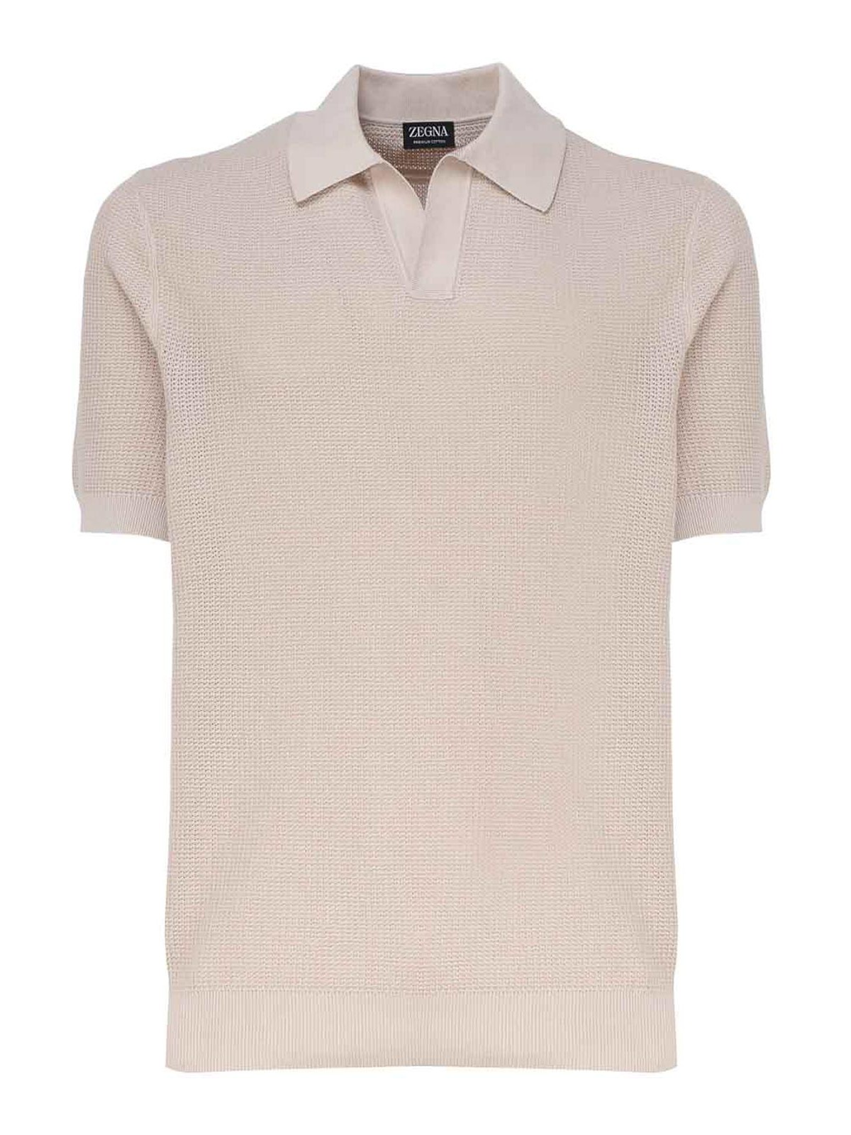 Shop Zegna Cotton Polo Shirt In Beige