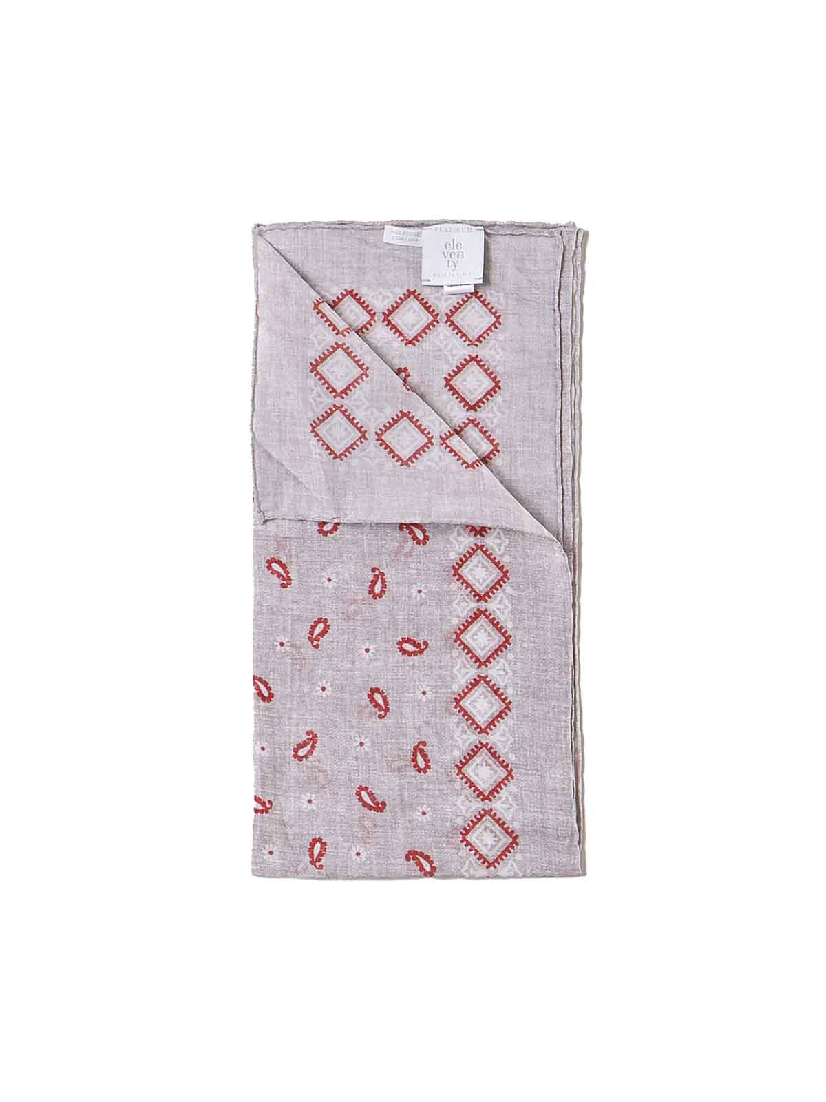 Shop Eleventy Cotton Scarf In Paisley Print In Red
