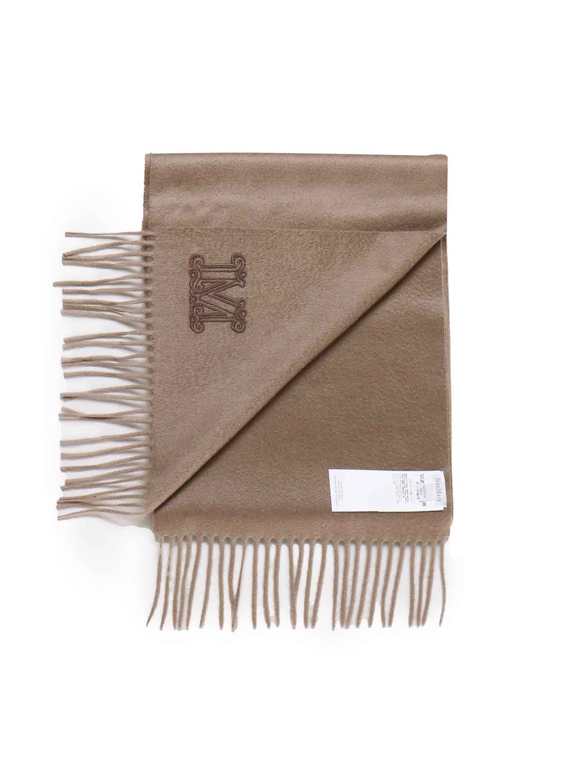 Shop Max Mara Messina Scarf In Mixed Wool In Beige