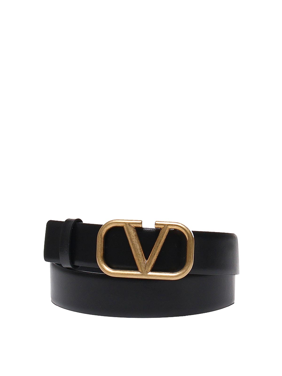 Valentino Garavani Signature Vlogo Belt In Black