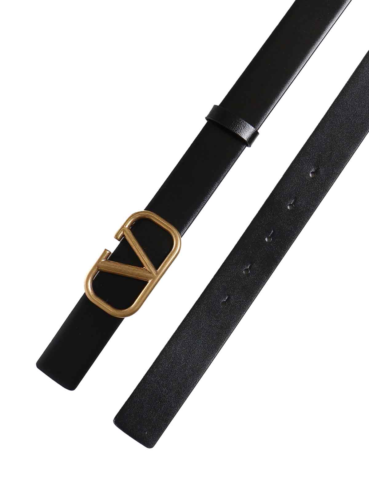 Shop Valentino Signature Vlogo Belt In Black