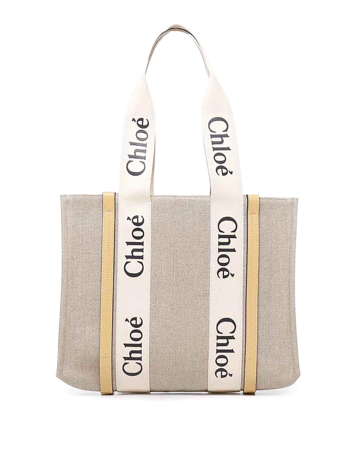 Chloé Woody Medium Tote Bag In White