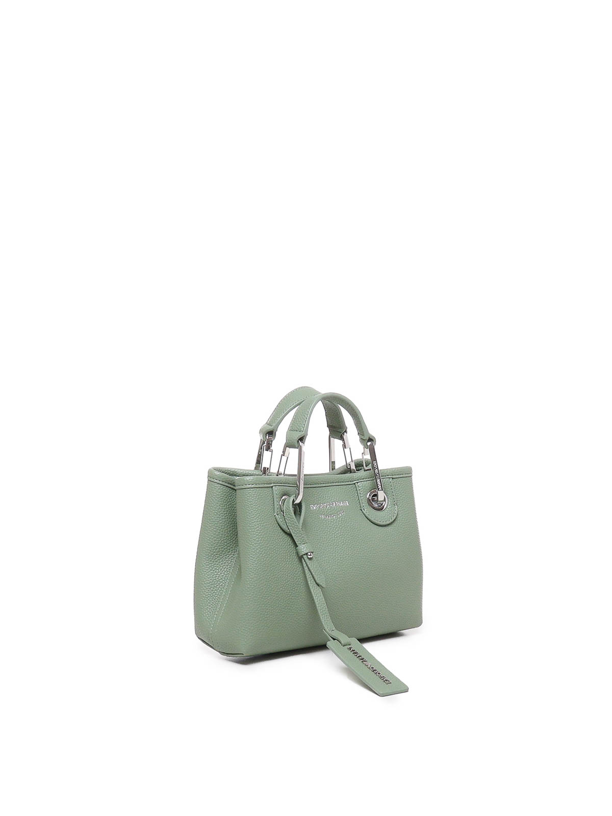 Shop Emporio Armani Hammered Texture Handbag In Green
