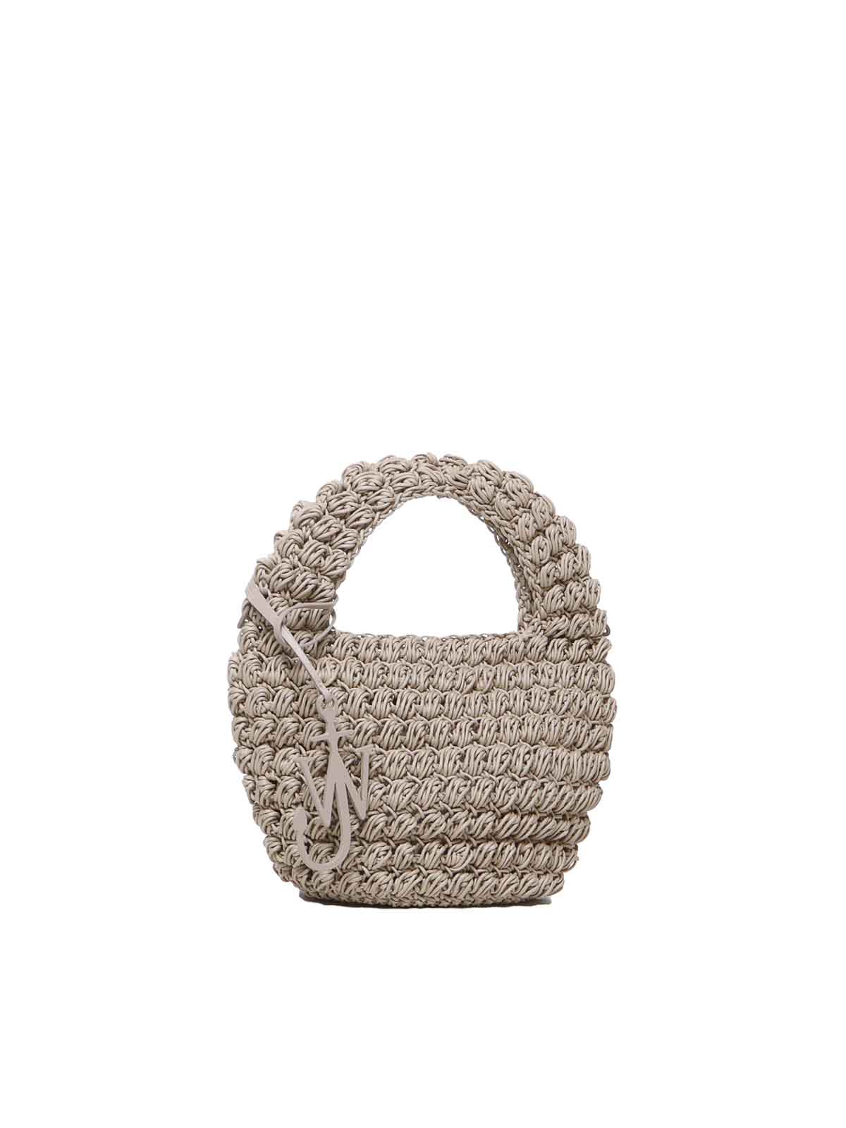 Shop Jw Anderson Popcorn Basket Handbag In Grey