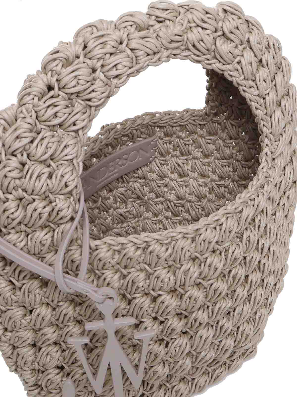 Shop Jw Anderson Popcorn Basket Handbag In Grey