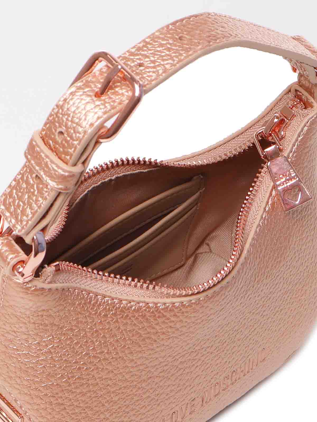 Shop Love Moschino Pink Logo Bag In Nude & Neutrals