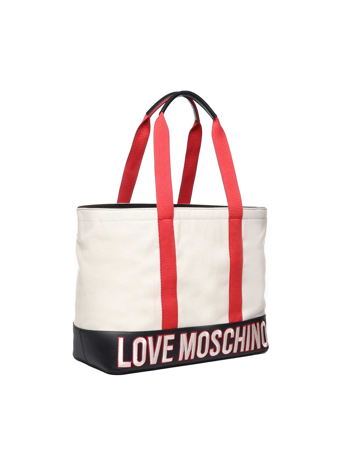 Shop Love Moschino Cotton Free Time Shopping Bag In Black
