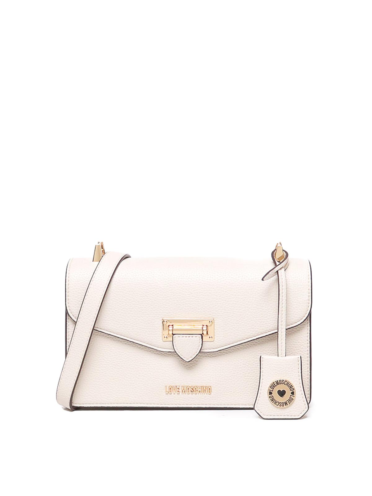 Love Moschino Shoulder Bag With Logo Plaque In White