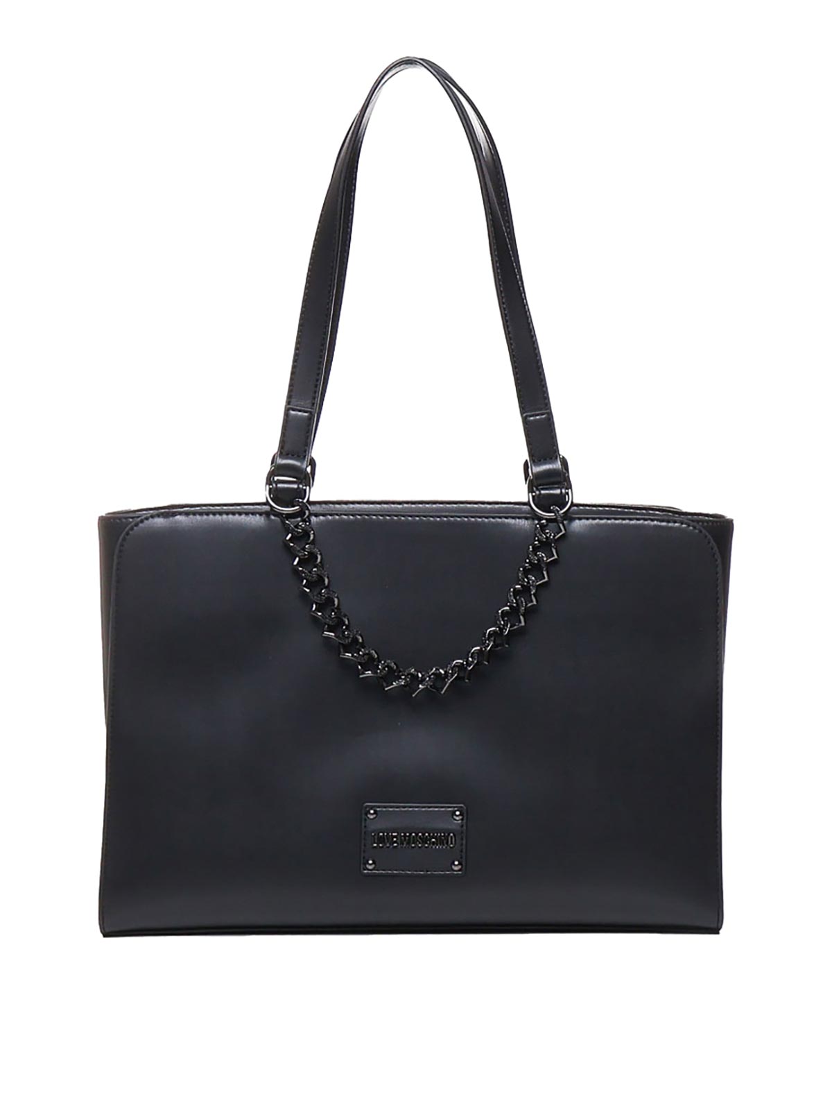 Love Moschino Shoulder Bag With Decorative Chain In Black