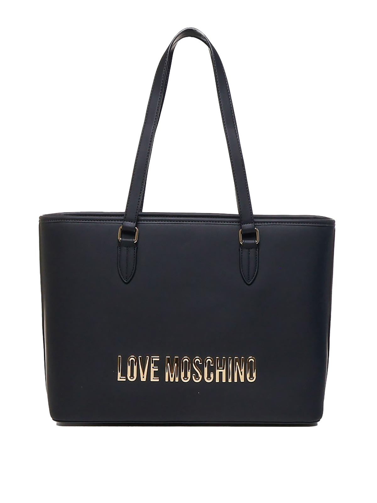 Shop Love Moschino Shopping Bag With Logo In Black
