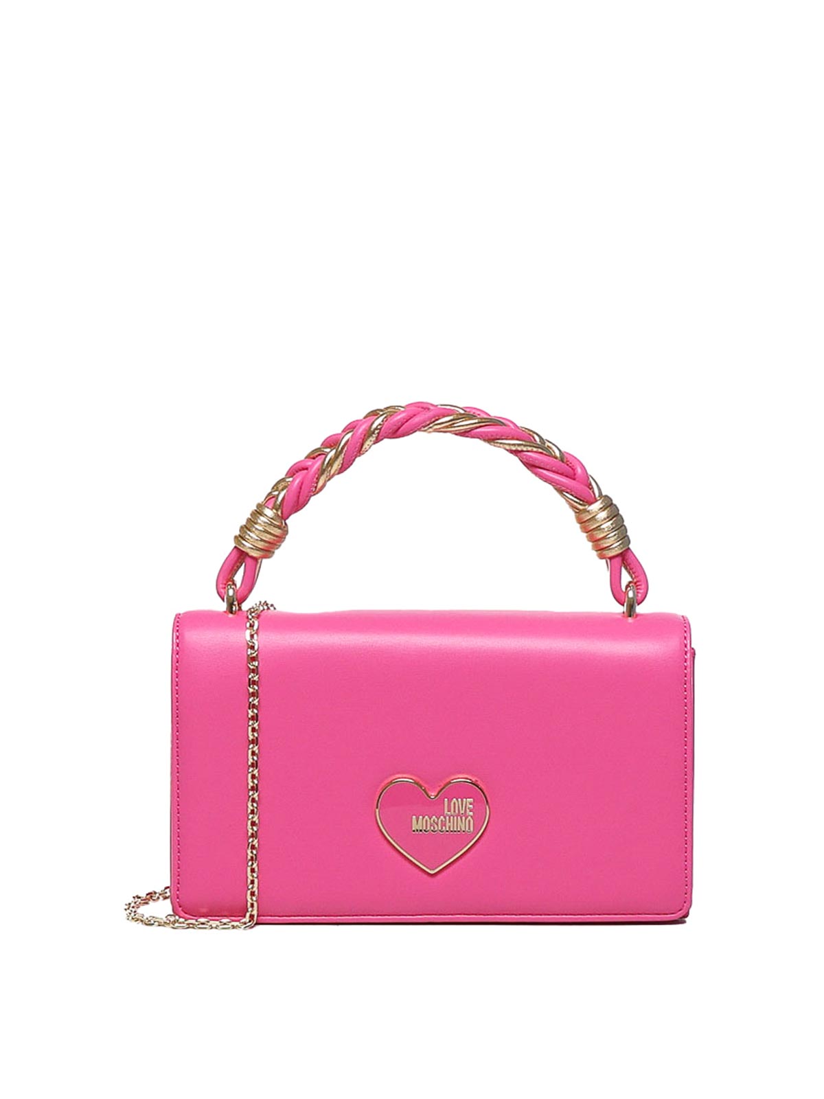 Shop Love Moschino Handheld Handbag With Chain Shoulder Strap In Multicolour