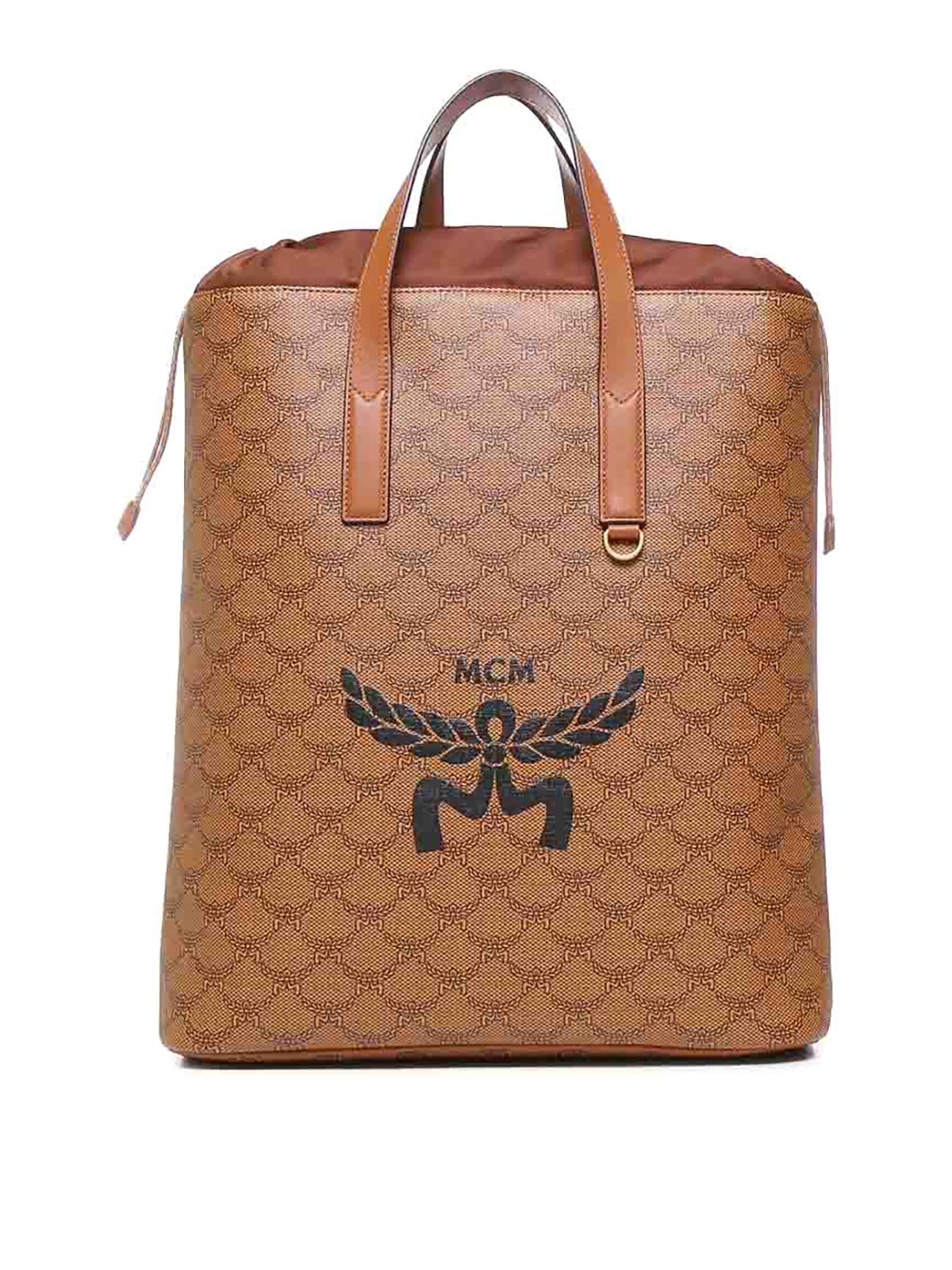 Mcm Backpack With Drawstring Closure In Brown