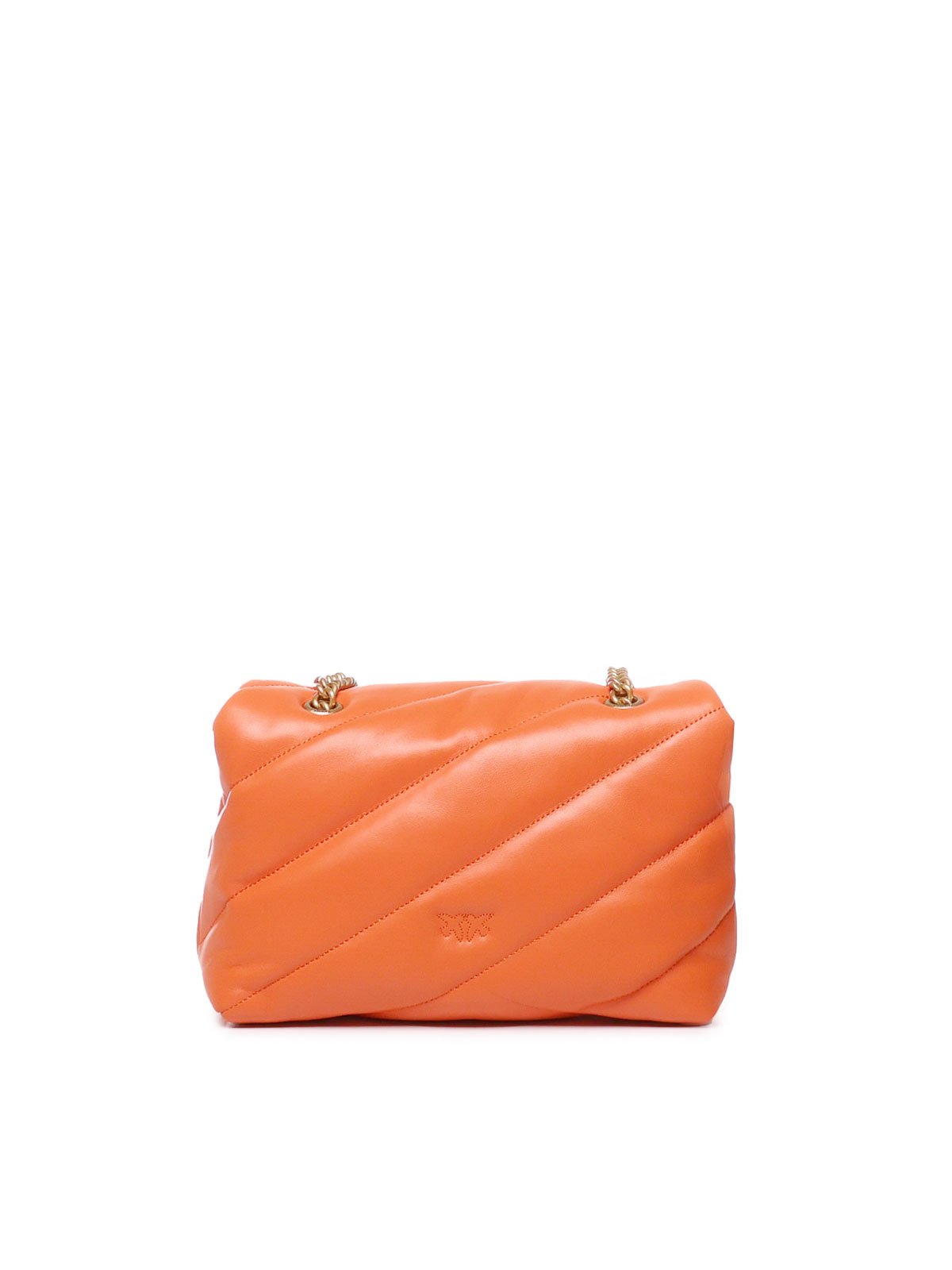 Shop Pinko Classic Love Puff Maxi Quilt Bag In Orange