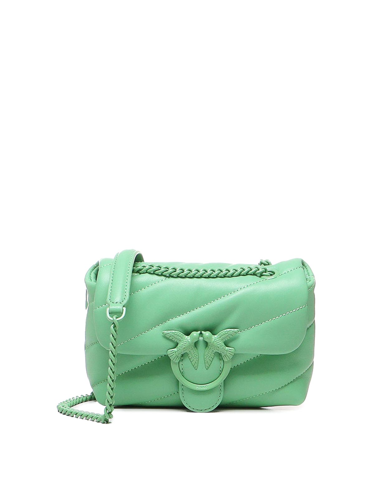 Pinko Baby Love Puff Color Block Bag In Green