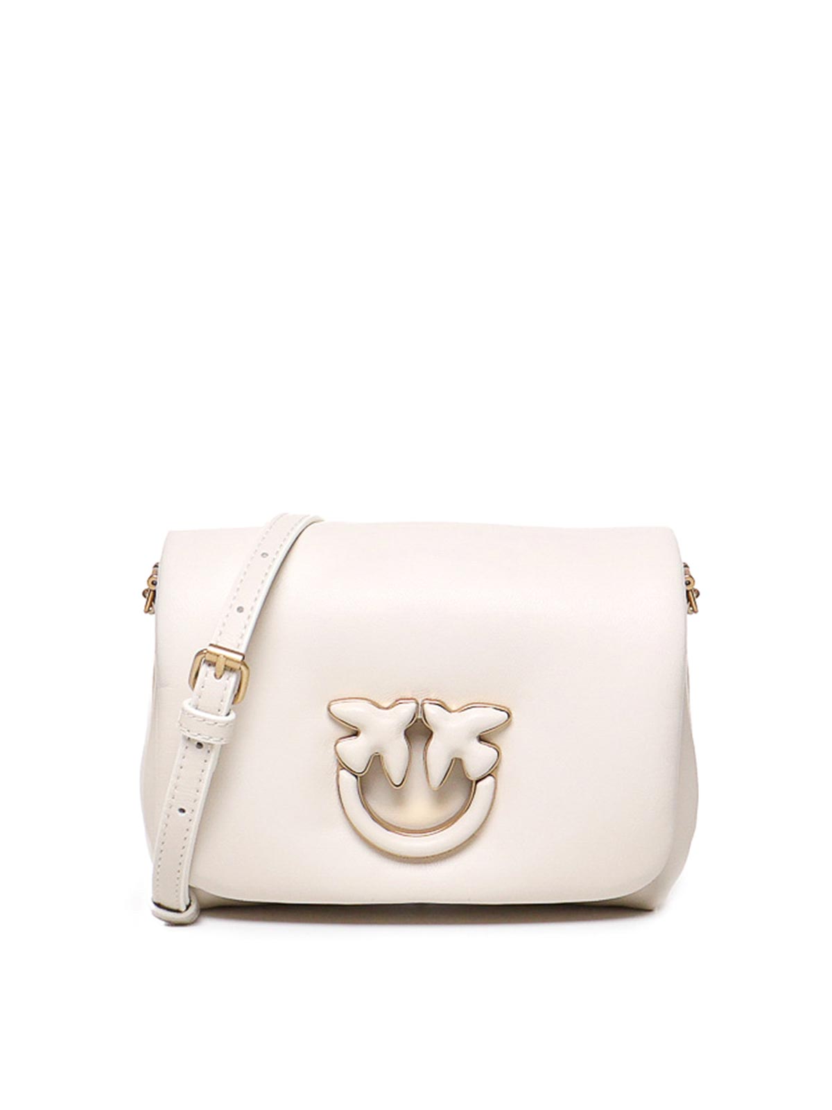 Pinko Baby Love Bag Click Puff In Nappa Leather In White