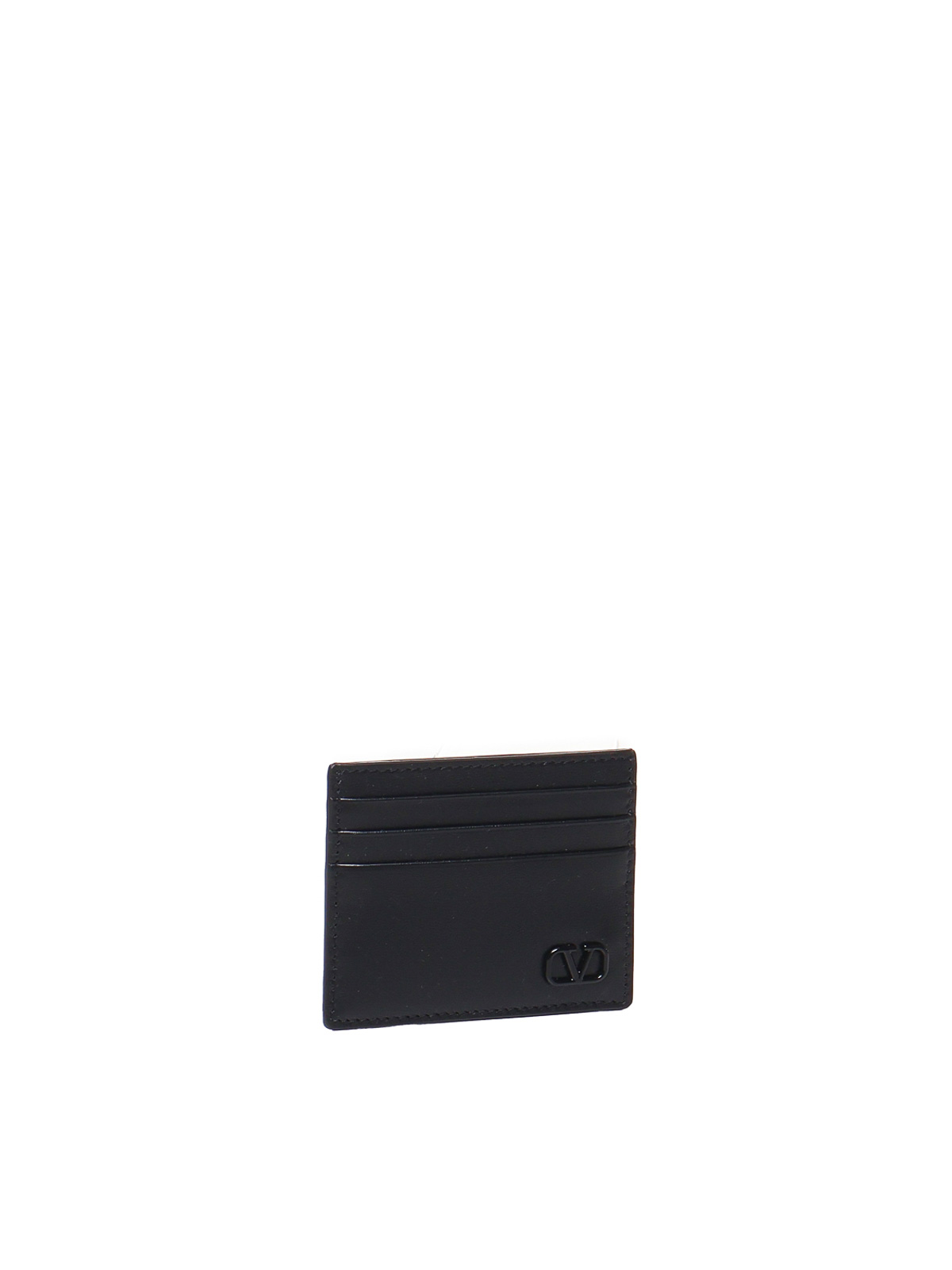 Shop Valentino Cardholder In Calfskin In Black