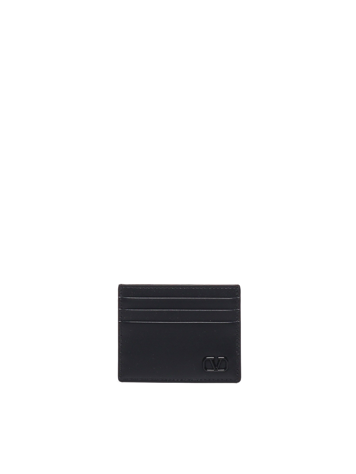 Shop Valentino Cardholder In Calfskin In Black