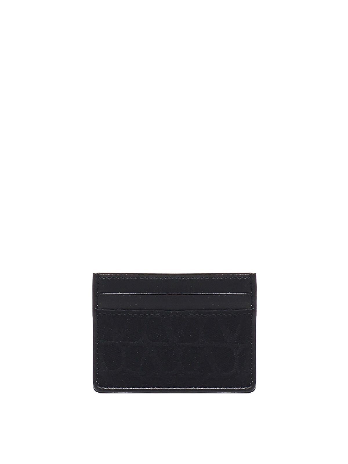 Shop Valentino Calfskin Card Holder In Black