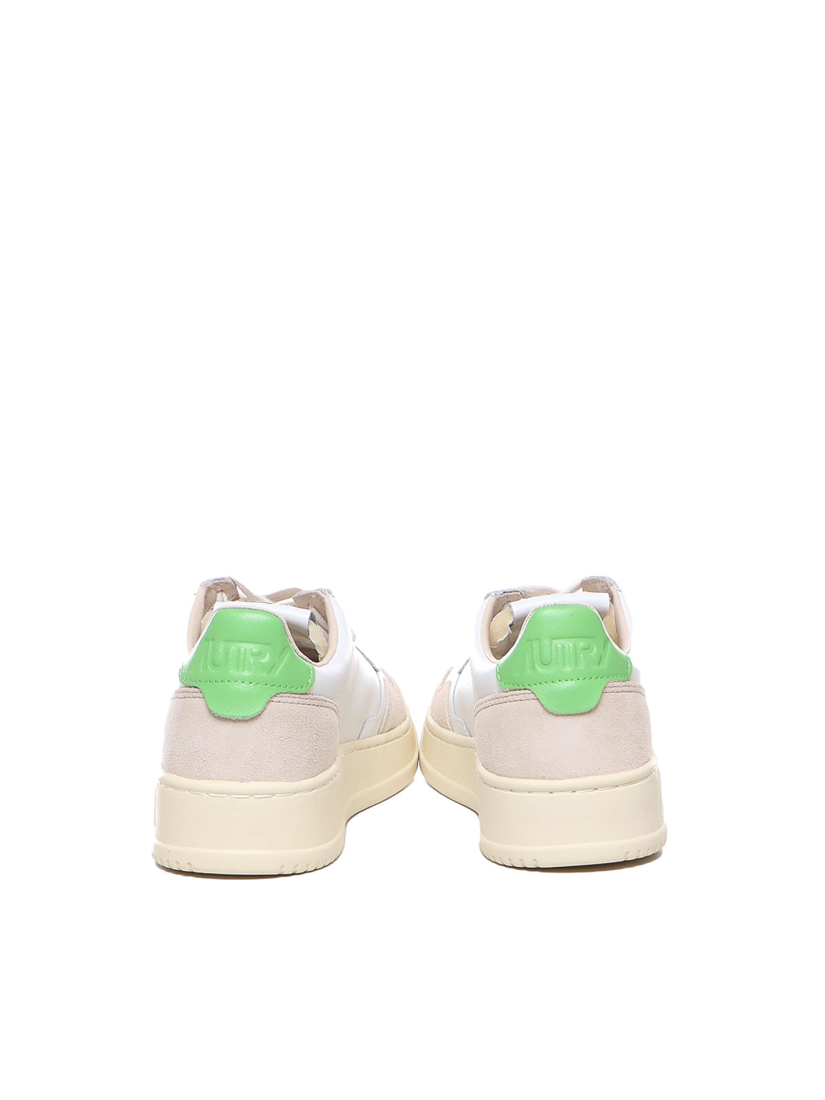 Shop Autry Medalist Low Sneakers In Leather And Suede In Green