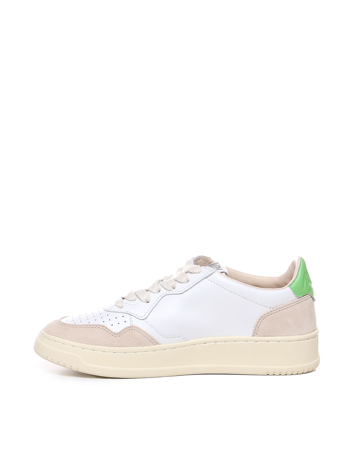 Shop Autry Medalist Low Sneakers In Leather And Suede In Green
