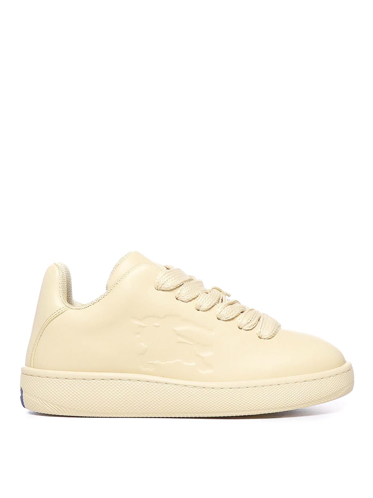 Shop Burberry Box Sneaker In Leather In Yellow