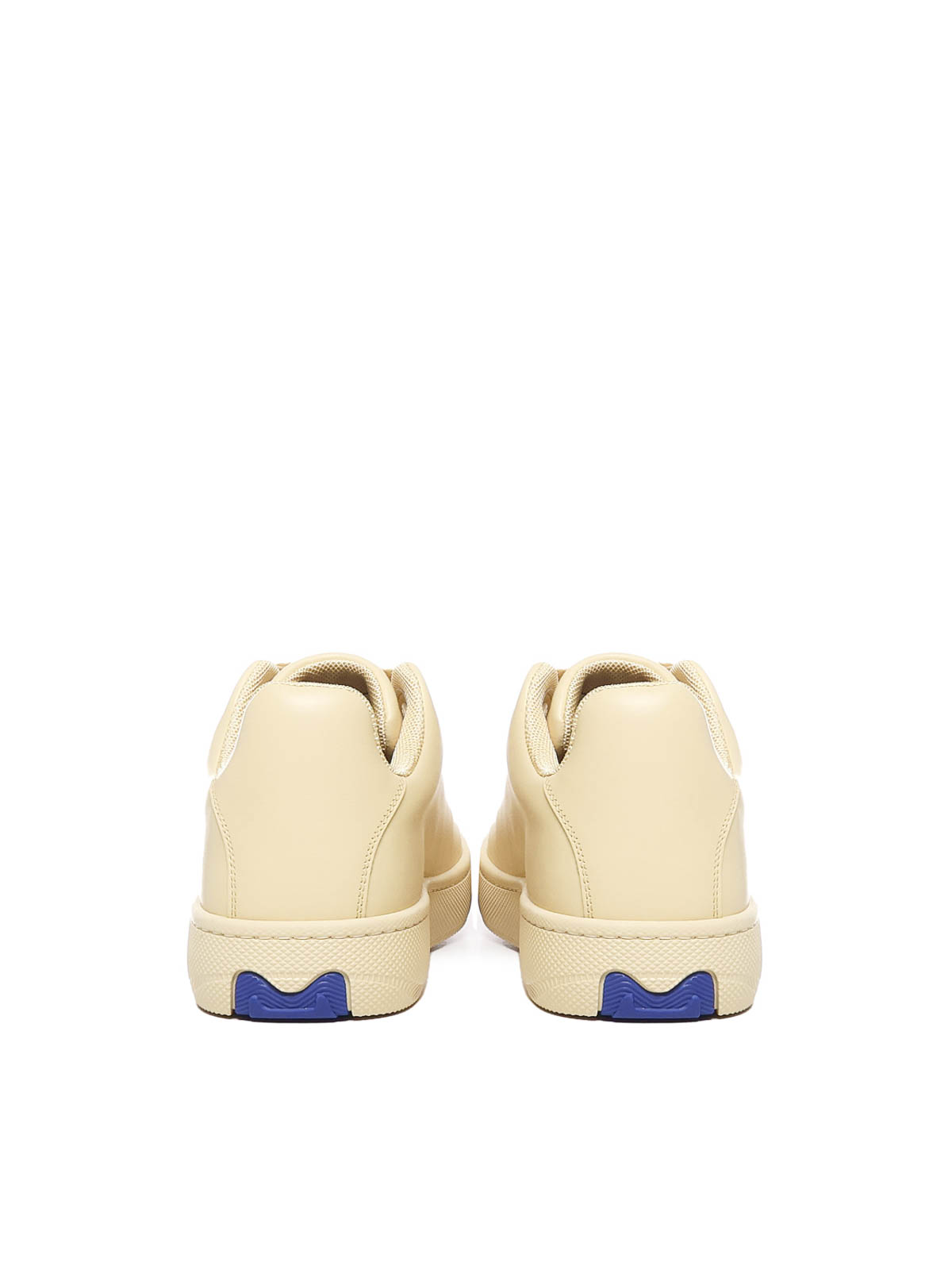Shop Burberry Box Sneaker In Leather In Yellow