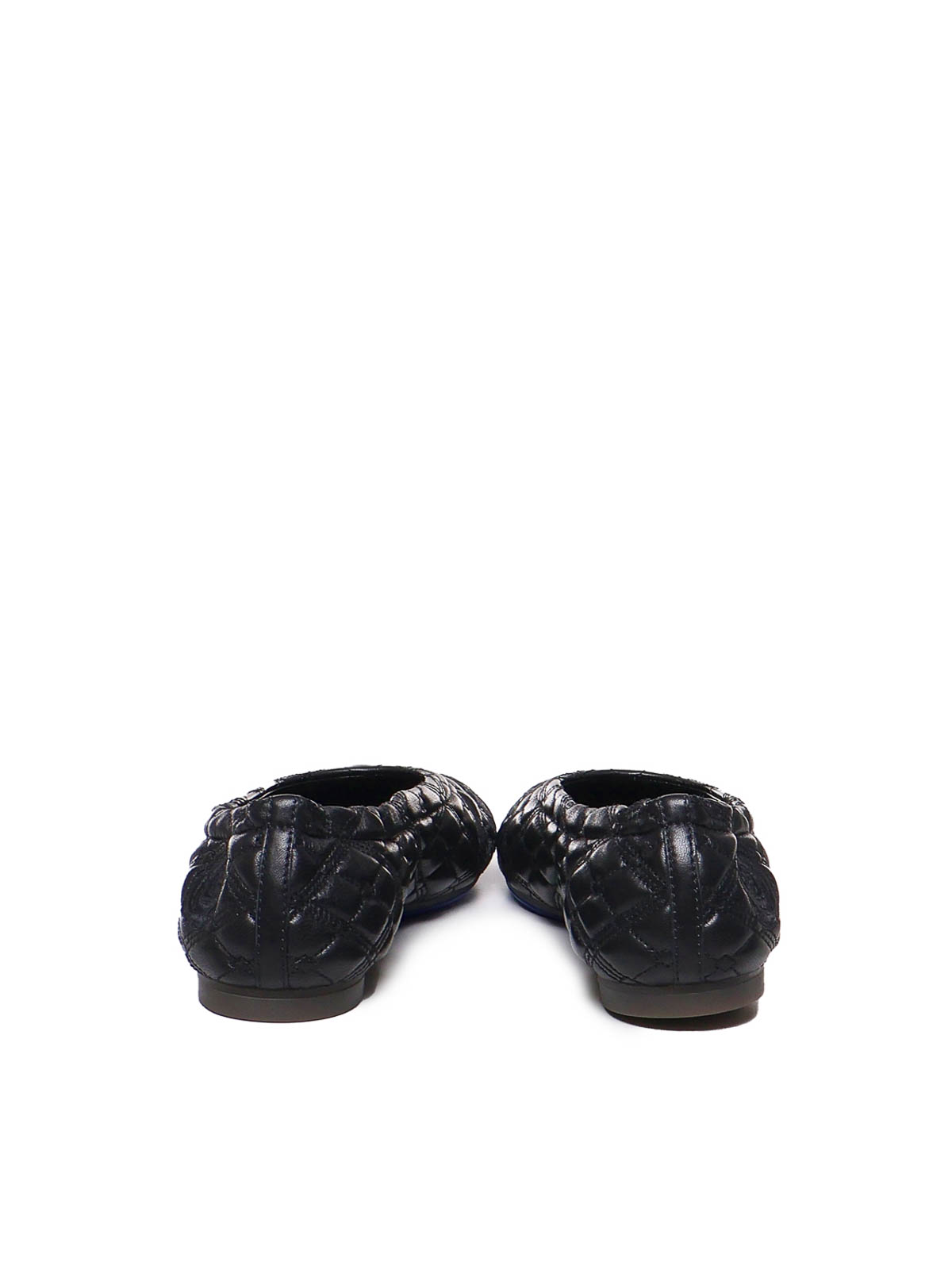 Shop Burberry Sadler Leather Ballet Shoes In Black