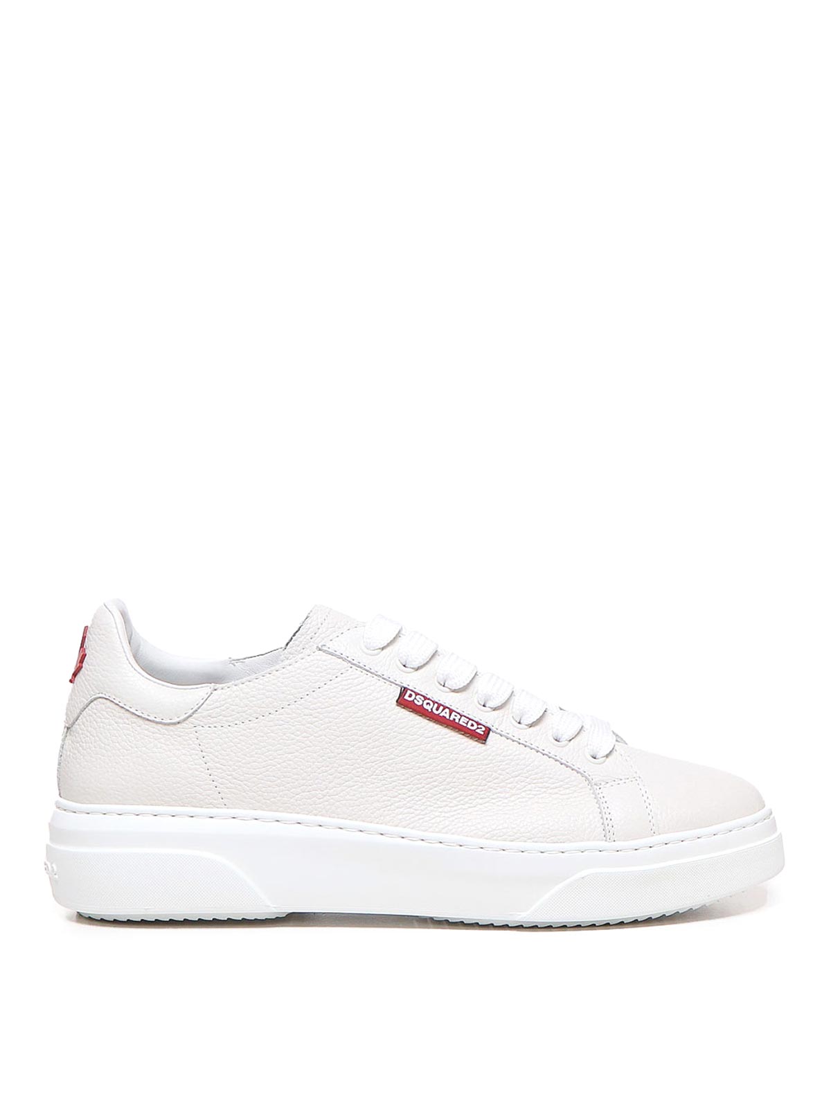 Shop Dsquared2 Leather Shoes With Logo In White